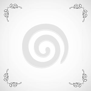 Fancy frame border with decorative ornament. Vector illustration