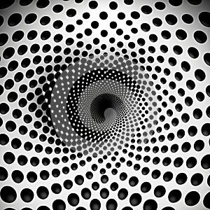 Fancy geometric pattern many dots black and white tone optical illusion creative background