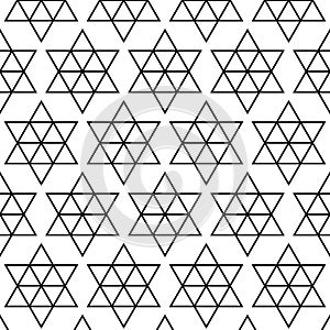 Fancy hexagonal linear star seamless design illustration. abstract geometric pattern