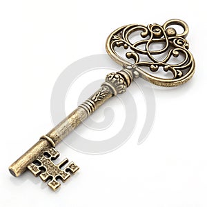 Fancy key isolated on white background