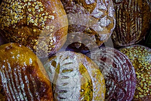 Fancy loaves of bread in a basket