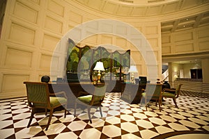 Fancy Lobby in a Luxury Resort Hotel photo