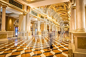 Fancy luxurious lobby balcony at venetian las vegas