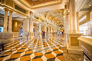 Fancy luxurious lobby balcony at venetian las vegas