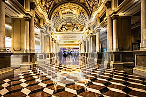 Fancy luxurious lobby balcony at venetian las vegas