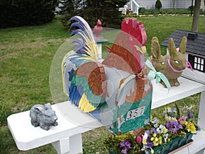 Fancy mailbox with animals