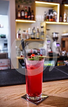 Fancy non-alcoholic pomegranate cocktail