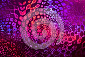 Fancy orange-purple holographic pattern like mandalas. photo