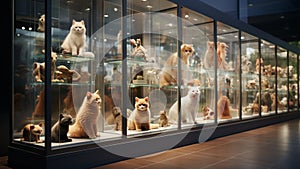 A Fancy pet store with a glass wall HD wall mockup 1920 * 1080 background