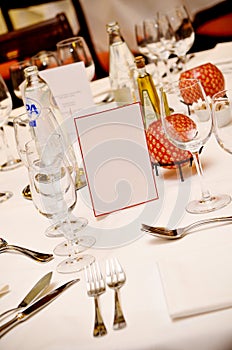 Fancy place setting on table