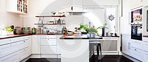 Fancy stylish Kitchen interior horizontal banner