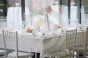 fancy table set for a wedding dinner