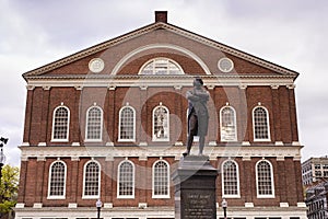 Faneuil Hall and Samuel Adams statue Boston Massachusetts