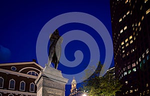 Faneuil Hall and statue square