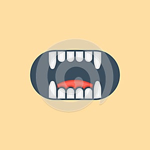 Fangs mouth vector icon illustration. Happy halloween