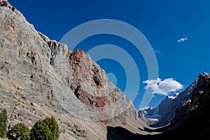 Fann lake mountain landscape in Tajikistan