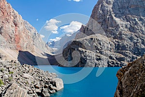 Fann lake mountain landscape in Tajikistan