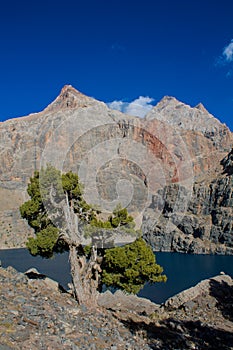 Fann lake mountain landscape in Tajikistan