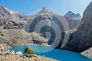 Fann lake mountain landscape in Tajikistan