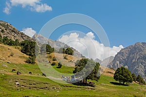 Fann mountain valley landscape in Tajikistan