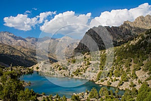 Fann mountains crystal clear lake