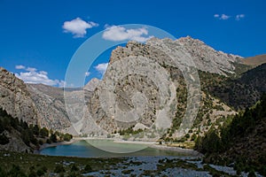 Fann mountains. Dry mountains landscape