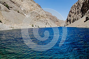 Fann mountains and lake landscape in Tajikistan