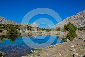 Fann mountains lake in Tajikistan