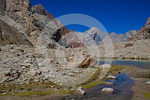 Fann mountains lake in Tajikistan