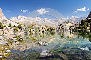 Fann mountains. Tajikistan. Beautiful view on Alaudin lake