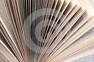 Fanned book pages closeup