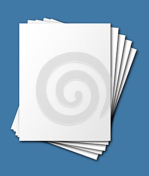 Fanned, stacked paper, isolated