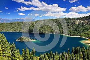 Fannette Island in Emerald Bay at Lake Tahoe, California, USA