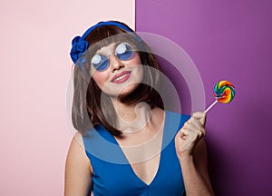 Fanny girl with lolipop photo