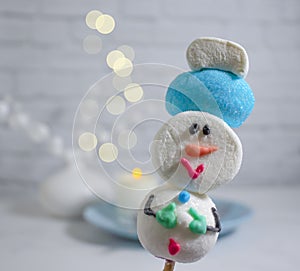 Fanny marshmallows traditional  relaxation  sweet a plate christmas background