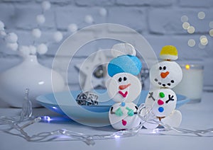 Fanny marshmallows traditional  relaxation tasty   sweet a plate christmas background