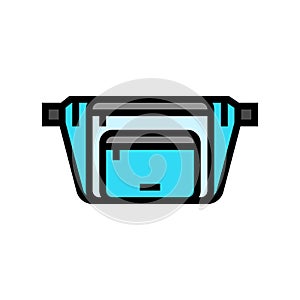 fanny pack vintage fashion color icon vector illustration