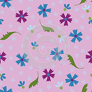 Fanny, a scattered vector pink seamless pattern background