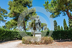 Fano, Pesaro, Marche, Italy. Augustus statue