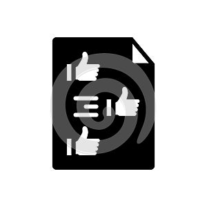 Black solid icon for Fanpage, button and click