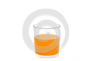 Fanta in glass on a white background. Drink