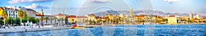 Fantasic view of the promenade the Old Town of Split with the Palace of Diocletian and marina