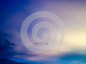Fantastic abstract blue color of twilight white cloud and sky