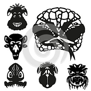 Fantastic animals and monsters vector  set