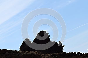 Fantastic and anti-light view of rocky mountains with strange shapes. Qeshm Island, Iran