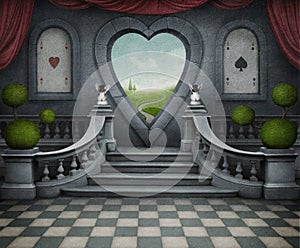 Fantastic background and door of heart.