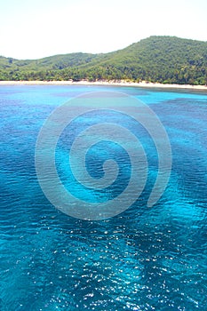 Fantastic beach: Wonderful day at the Beach on Fiji / Yasawa Islands - Beautiful scenery with wonderful blue and turquoise sea wat