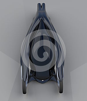 Fantastic car concept of the future electro three wheels. 3D rendering