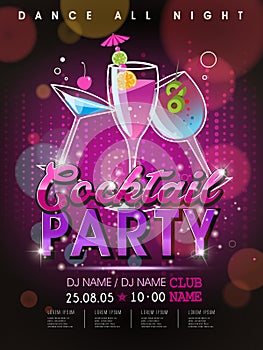 Fantastic cocktail party poster design