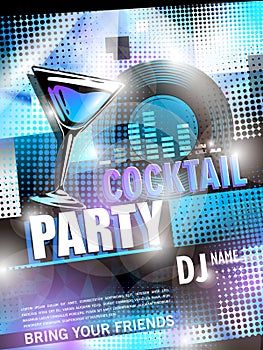 Fantastic cocktail party poster design